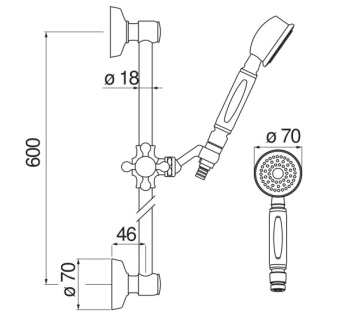 Душевой гарнитур Nobili AD140/48GDP золото