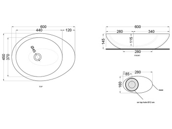 Раковина накладная Cielo Le Giare LGLA60 TL 60 см белый