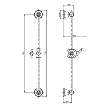 Душевая штанга Fima Carlo Frattini Wellness хром F2044/1CR