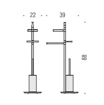 Стойка с аксессуарами Colombo Planets 88см, мыльница, полотенцедержатель, туалетный ерш, держатель для туалетной бумаги, хром B9833.CR