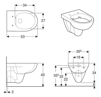 Унитаз подвесной Geberit Selnova 500.265.01.1
