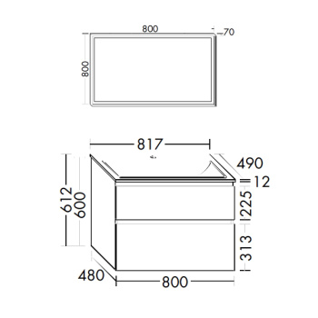 Burgbad Accura Комплект мебели 81.7х49х61.2см., 2 ящика, в комплекте с белой раковиной, цвет: Anthrazit matt SGVJ081 F6044 C0001