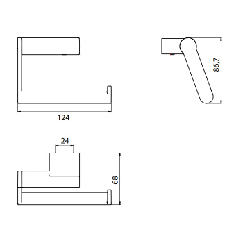 Держатель туалетной бумаги без крышки Emco System2, хром 3500 001 07