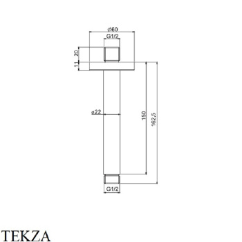 Держатель верхнего душа Fima Carlo Frattini Wellness 150, потолочный монтаж, хром F2584CR