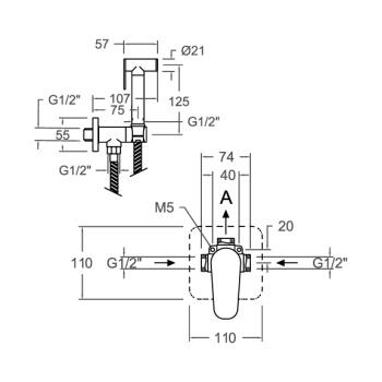 Гигиенический душ Ramonsoler Alexia золото 364501WCOC