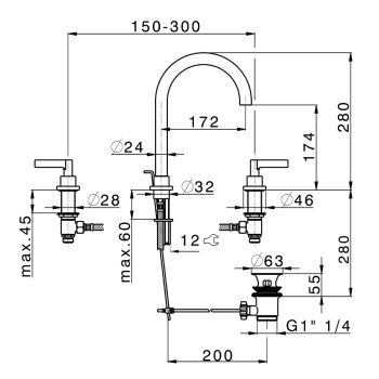 Смеситель для раковины Cisal Grace GL00106021 хром