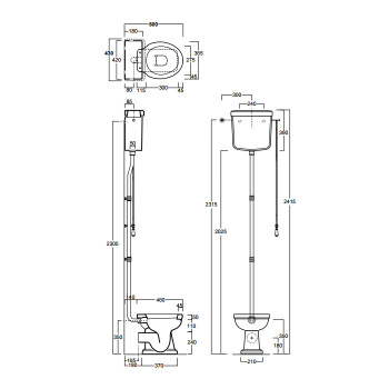 Бачок высокий с крышкой для унитаза Simas Londra LO902bi белый