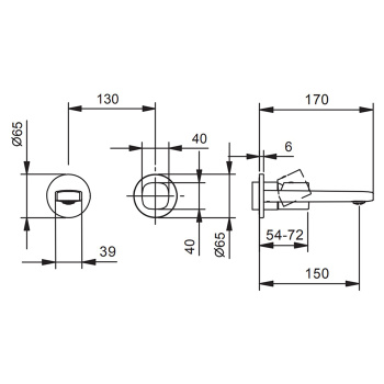 Смеситель для раковины Fantini Lame 24 02 M009B хром