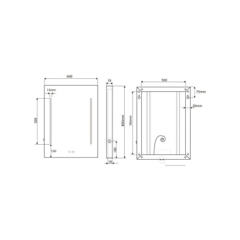 Зеркало Bemeta 127201669 с подсветкой с часами