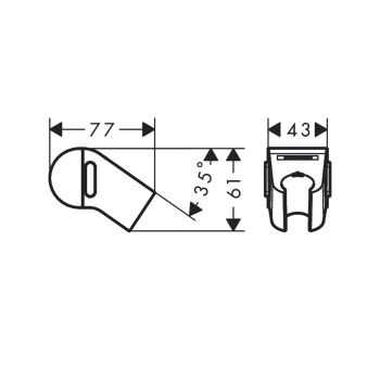 HG WallStoris Слайдер с кнопкой, матовый черный  (Держатель лейки душа, монтируется на штангу)