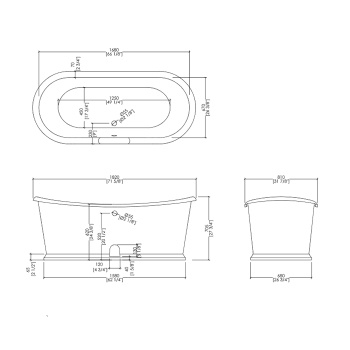 Чугунная ванна Devon&Devon Regal 182x81 DEREGAL