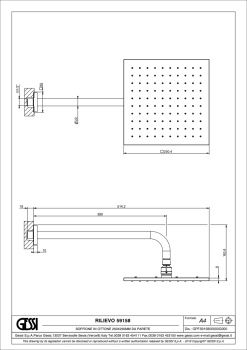 Верхний душ Gessi Rilievo 59158.726 Warm Bronze Brushed PVD