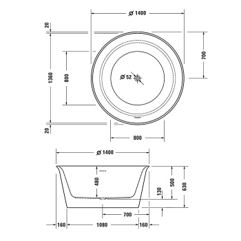 Акриловая ванна Duravit White Tulip 140x136 700470000000000