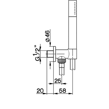 Душевой гарнитур Cisal Shower ручная лейка,шланг 150 см,вывод с держателем, никель полированный DS0188132B