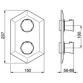 Cмеситель для душа Cisal Cherie термостат, 3 положения, хром CE01920021