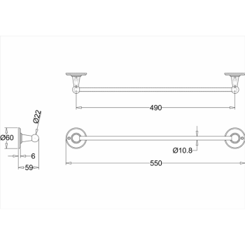 Полотенцедержатель Burlington A7 CHR хром