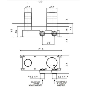 Внутренняя часть настенного смесителя LINEA Kerama Marazzi 27852KM.00.000