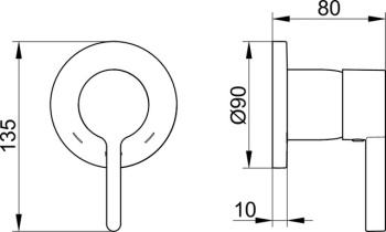Смеситель для душа Keuco Edition 400 51551050001 никель
