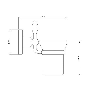 Стакан стеклянный подвесной Nicolazzi Liberty хром 1088CR16
