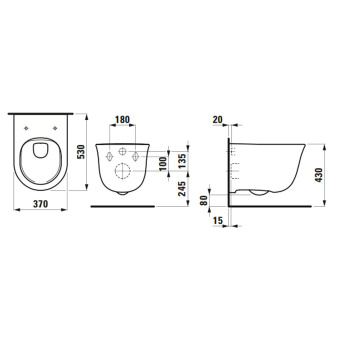 Унитаз подвесной Laufen New Classic 8.2085.1.400.000.1 белый LCC, с покрытием Laufen Clean Coat