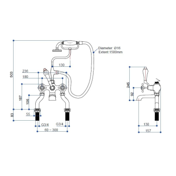 Соединения для крепления к стене Burlington T17-2 BNKL никель