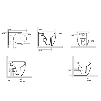 Унитаз напольный Kerasan Flo 311001 NORIM белый