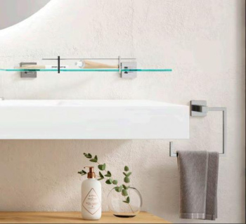 Полка для ванной Nofer комнаты стеклянная глянцевая BARCELONA 16910.В