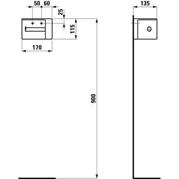 Laufen  VAL  держатель для туалетной бумаги левый 170x130x115 мм, белый
