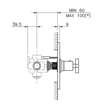Смеситель для душа Nicolazzi  Внешняя часть термостата без запорного вентиля на 3/4 D.ANG. 4914BZ18