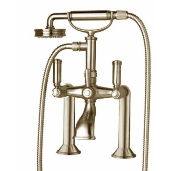 Bossini Liberty Смеситель на борт ванной на 2 отв. с переключателем, лейка Liberty, шланг из латуни