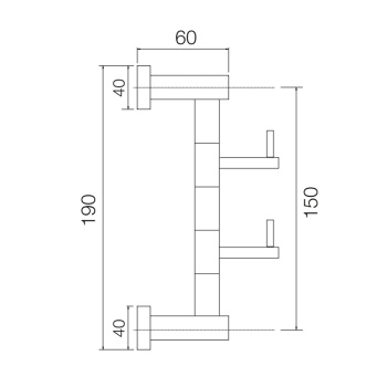 Крючок двойной Fima Carlo Frattini Accessori подвесной, чёрный матовый F6004/3NS