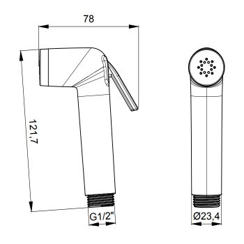 Лейка гигиеническая Almar Atthis АВС, High Brass Brushed PVD, E082110.HB