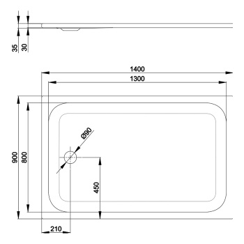 Душевой поддон Bette Ultra 140х90 см 5834-000 PLUS
