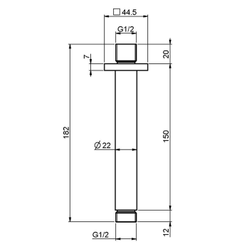 Держатель верхнего душа Fima Carlo Frattini Wellness 150, потолочный монтаж, хром F2585CR