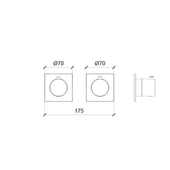 Внешняя часть термостатического смесителя с переключателем Almar Modular на 2-3 положения, оружейный металл брашированный pvd E180182.GM