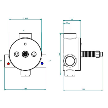 Встраиваемая часть термостата THG General Items G00-A00-8300