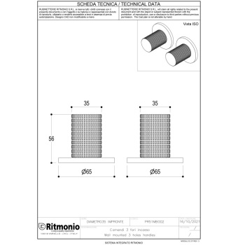 Ручка для смесителя Ritmonio Diametro35 Impronte из стены хром PR51MB002CRL