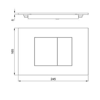 Клавиша двойного смыва для бачков Geberit/TECE Almar, черный глянцевый pvd E330001.DB