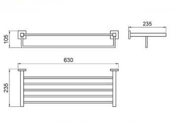 Полка для полотенец Nofer с дополнительным вешалом глянцевая BARCELONA 16916.B