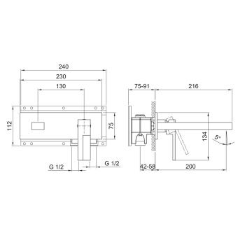Смеситель для раковины Fantini Ar/38 38 02 E213SB хром
