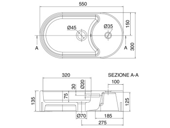 Раковина накладная  Scarabeo SEVENTY 8094