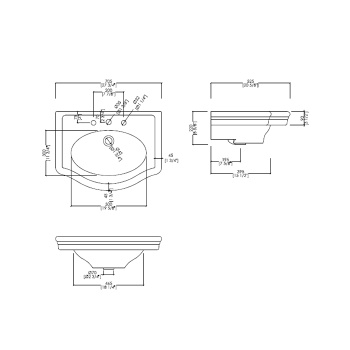 Раковина Devon&Devon New Etoile 70,5x52,5xh22 с 1 отв. под смеситель белый IBLG1FNET