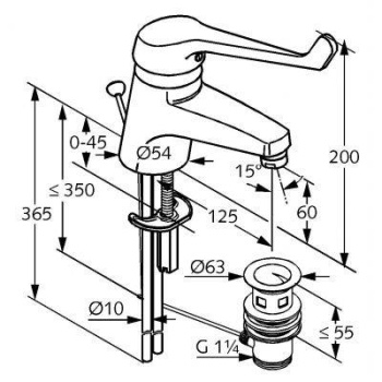 Смеситель для раковины Kludi Medi Mix 332710564, хром