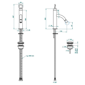 Смеситель для биде THG Collection "o" G4P-F31-6504 soft matt gold