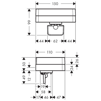 Мыльница подвесная Axor Universal 42819990 золото