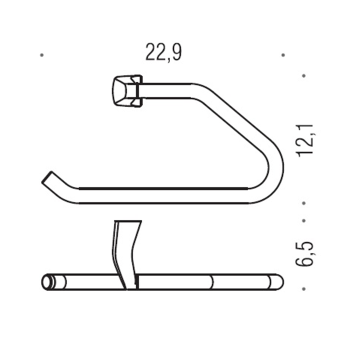Полотенцедержатель закругленный Colombo Road 22см хром B8031.CR