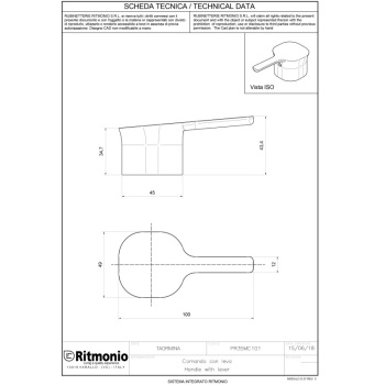 Ручка для смесителя Ritmonio Taormina из стены с палочкой матовый чёрный PR35MC101CO4