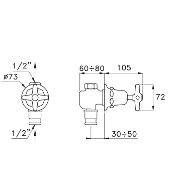 Запорный вентиль Stella Italica 0/156, хром IT 01103 CR00