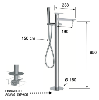 Смеситель для ванны Daniel Diva DV678DP золото брашированное