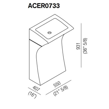 Раковина Agape Lito 55х40х93, без отв., мрамор Carrara, белый ACER0733 *0